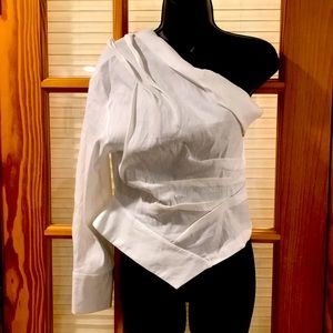Zara White Off Shoulder Sz Large Top NWT